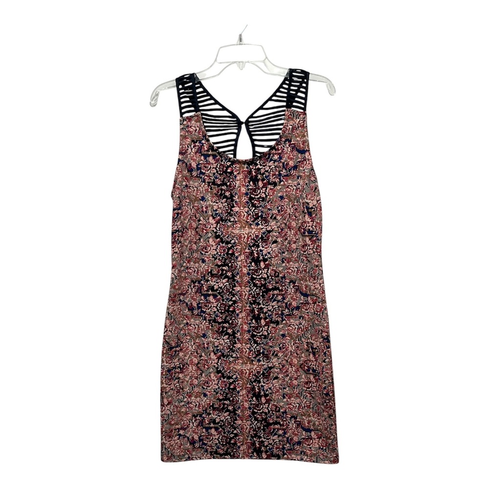 Free People Excellent Pre-Owned Mini Dress Women M Floral Strappy Cage Keyhole
